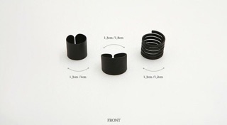 Set 3 chiếc nhẫn thời trang màu đen