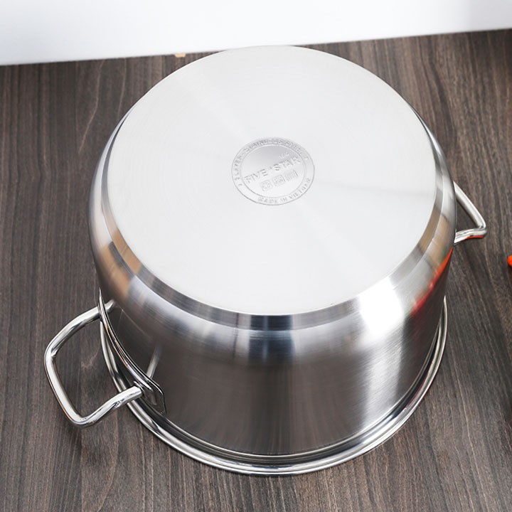 Bộ nồi xửng hấp cao cấp Fivestar 24cm - 26cm - 28cm - Inox 3 đáy nắp kính đun từ - BH 5 năm