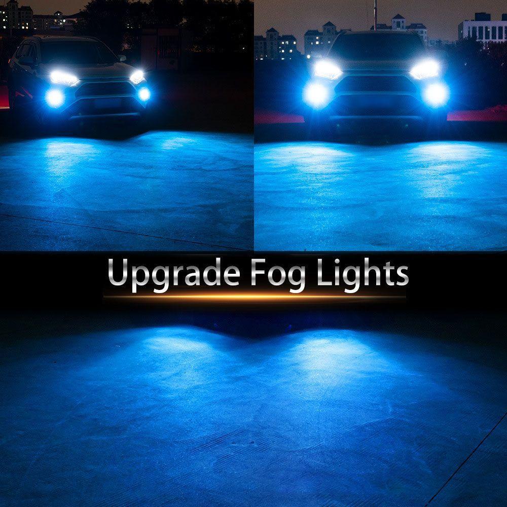 BTLIMER Bộ 2 Bóng Đèn Pha Sương Mù Siêu Sáng 80W 2525 COB H8 H7 H11 H4 9005 9006 DRL Cho Xe Hơi