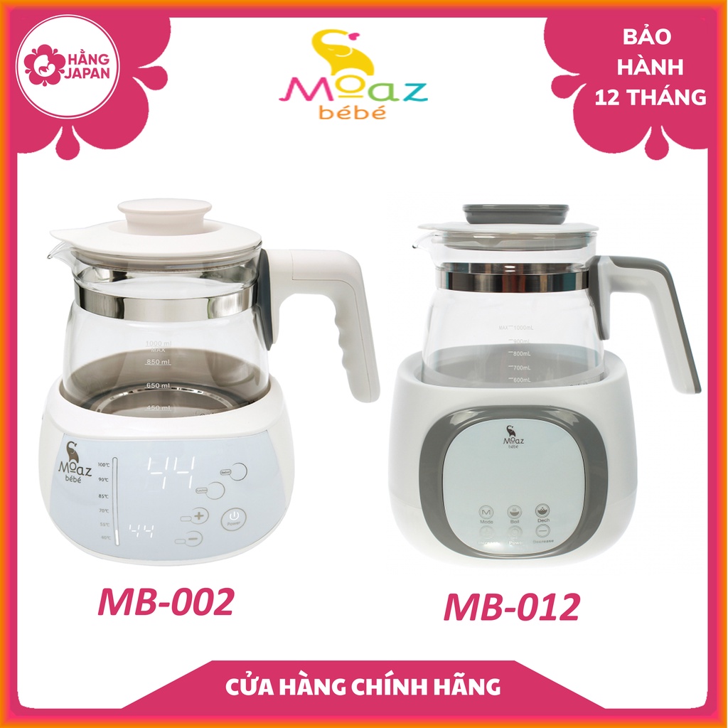 Bình đun nước đa năng Moaz Bebe MB002/ MB055 ấm đun nước pha sữa cho bé, pha trà cafe - BH 12 THÁNG
