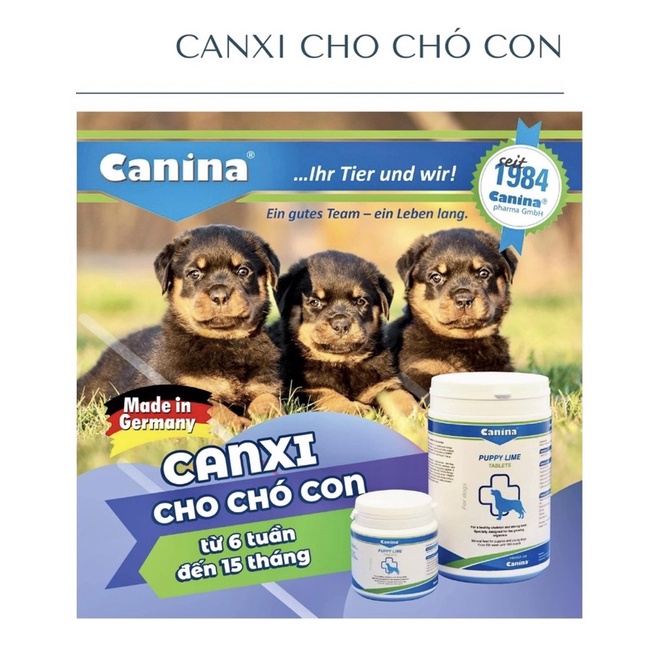 Canxi cho Chó Con CANINA PUPPY LIME dạng viên