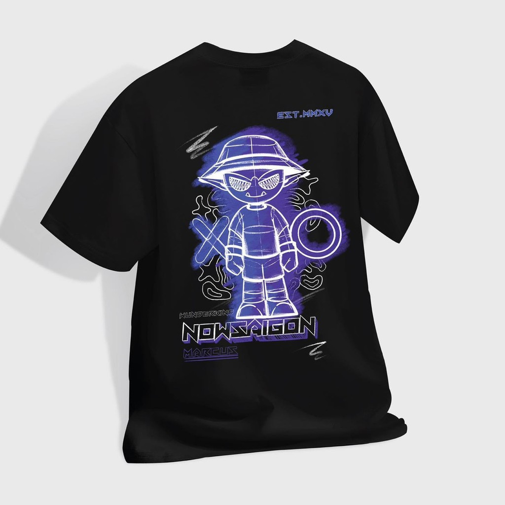 Áo thun NOWSAIGON MARCUS WUNDERKIND TEE Đen-Xanh unisex nam nữ form rộng | BigBuy360 - bigbuy360.vn