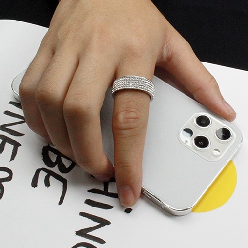 Nhẫn Thời Trang Unisex Cho Nam Nữ Dring Đính Đá Màu Bạc Merin Accessories Tinh Tế Basic Chất Liệu Inox Không Gỉ