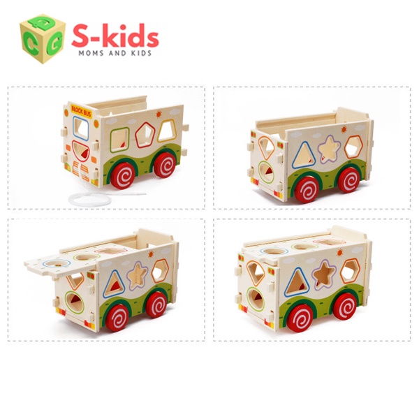 Đồ Chơi Thả Hình Khối Gỗ Thông Minh Cho Bé S-kids, Bộ giáo cụ Montessori luyện kỹ năng cho trẻ mầm non