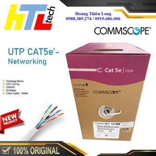 Dây cáp mạng amp commscope cat 5e utp white - htl shop