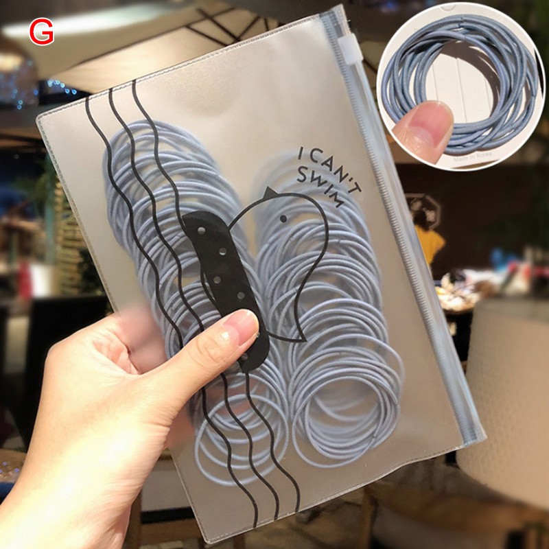 Set 50 Dây Buộc Tóc Co Giãn Nhiều Màu Thời Trang Cho Nữ