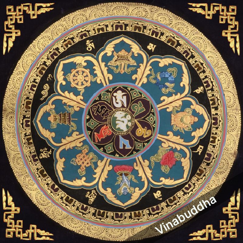 Tranh Mandala Om Mani Padme Hum 60x60