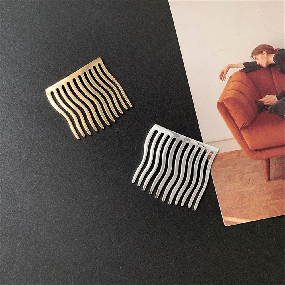 (Hàng Mới Về) Set 2 Kẹp Tóc Mái Bằng Kim Loại Không Để Lại Dấu Vết Thiết Kế Đơn Giản Dễ Thương Cho Nữ