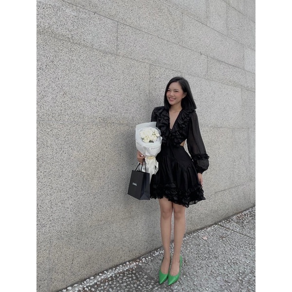 Đầm dự tiệc khoé eo tôn dáng tùng nhún bèo cực dễ thương | BigBuy360 - bigbuy360.vn