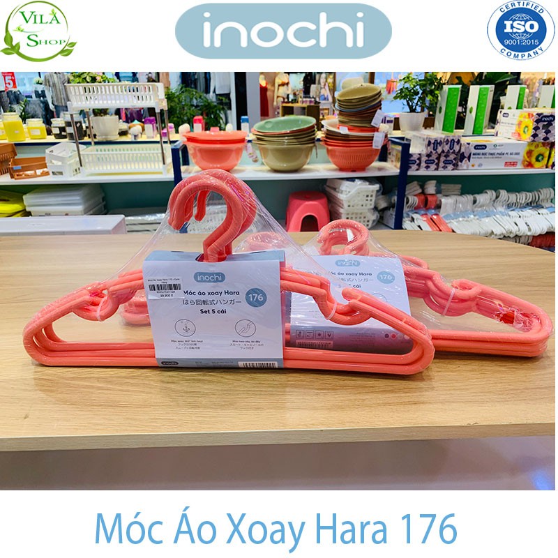 [ Set 5 ] Móc Treo Quần Áo, Móc Treo Xoay Hara 176, Nhựa Cao Cấp INOCHI Giúp Quần Áo Gọn Gàng Ngăn Lắp