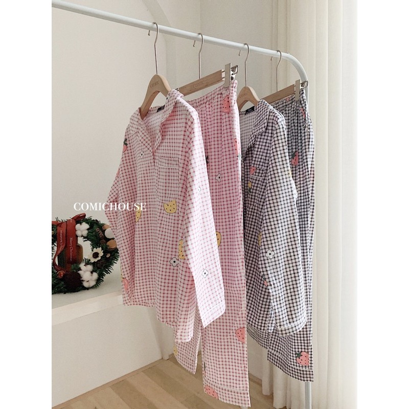 Pizama xô tre / thô nhung tay dài quần dài comic | BigBuy360 - bigbuy360.vn