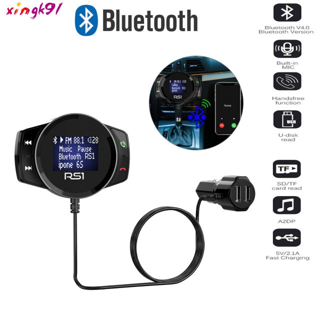 Thiết bị phát FM bluetooth không dây đa năng kèm phụ kiện tiện dụng trên xe hơi