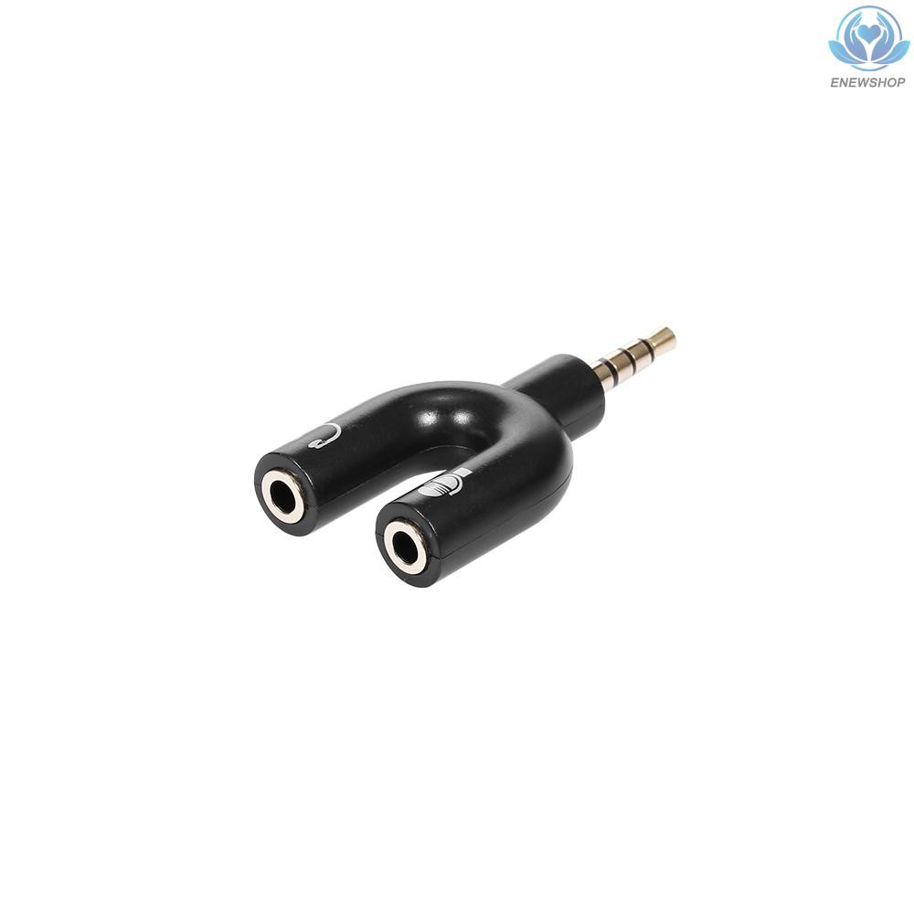 【enew】3.5mm Audio Adapter U-type Audio Converter Earphone Connector Headset Microphone Adapter for Mobile Phone PC Laptop White | BigBuy360 - bigbuy360.vn