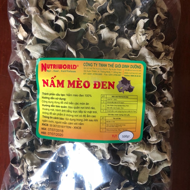 Nấm mèo nguyên tai / thái sợi 500g