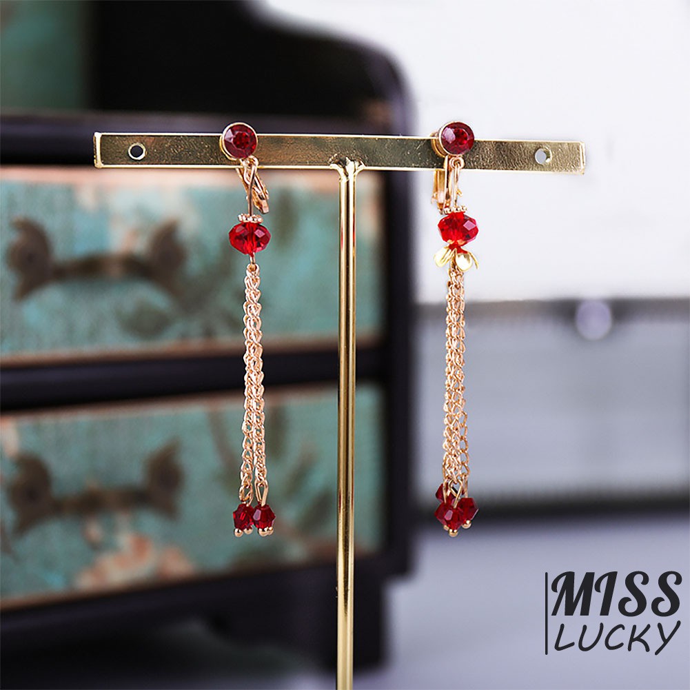 Bộ trang sức gồm cài tóc 2 trâm cài và đôi bông tai bằng hợp kim hình hoa lá đính đá xinh xắn cho nữ