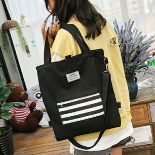 TOTE ĐEO 2 kiểu _ Túi 3 sọc trắng