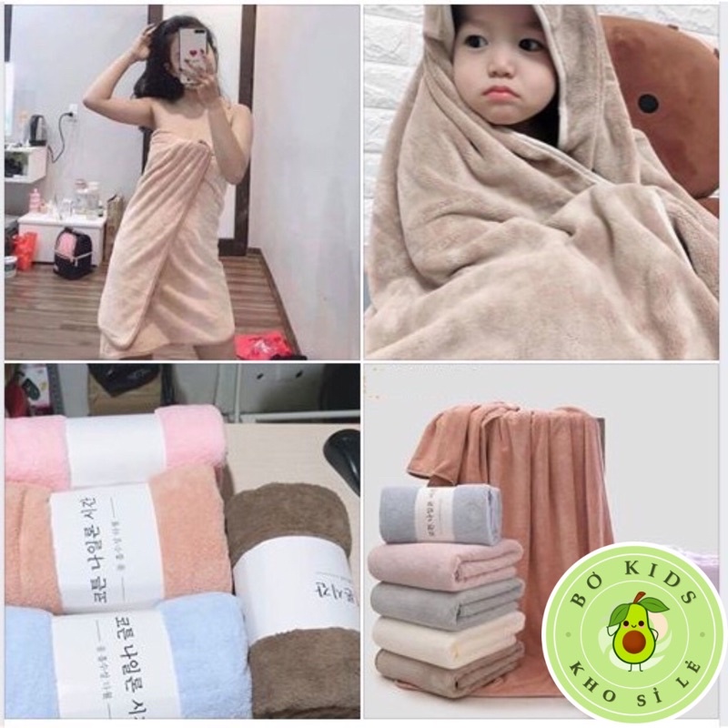 Khăn tắm lông cừu hàn quốc cao cấp 70x140 cm chất bông siêu mềm mịn thấm nước cực nhanh dùng cho khách sạn bé sơ sinh