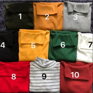 Áo cotton dài tay ôm body cổ lọ