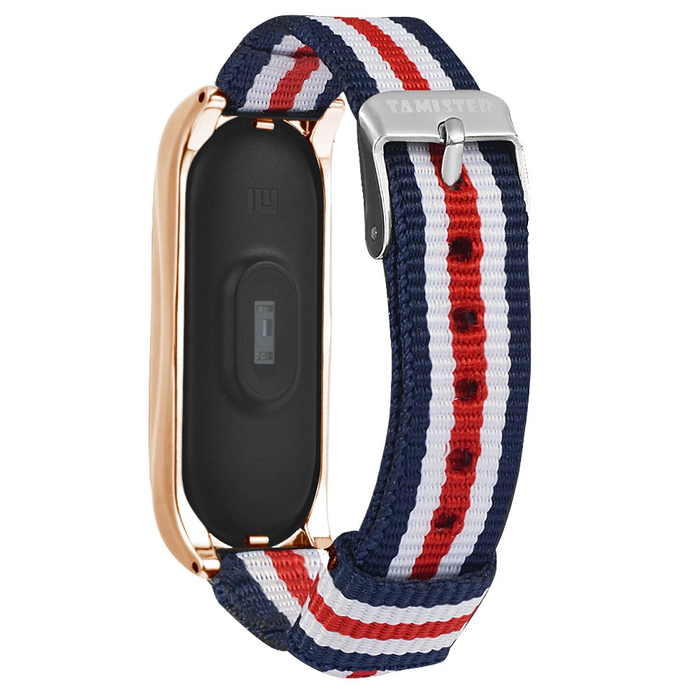 Dây Đeo Tay Bằng Vải Canvas Kẻ Sọc Thoáng Khí Thay Thế Cho Xiaomi Mi band 7 / 6 / 5 NFC Xiaomi Mi band 4 3