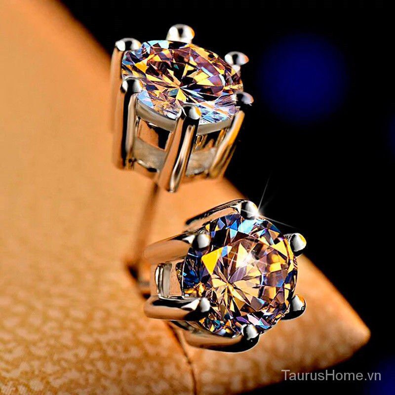 Bông Tai Đính Đá Kim Cương Nhân Tạo Pt950Platinum 1.5carat Fveb