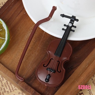 1 set mô hình đàn violin mini bằng nhựa dùng để trang trí nhà búp bê szdoll6