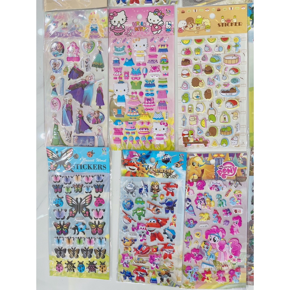 Hình dán đồ chơi sticker 3D nổi cho bé