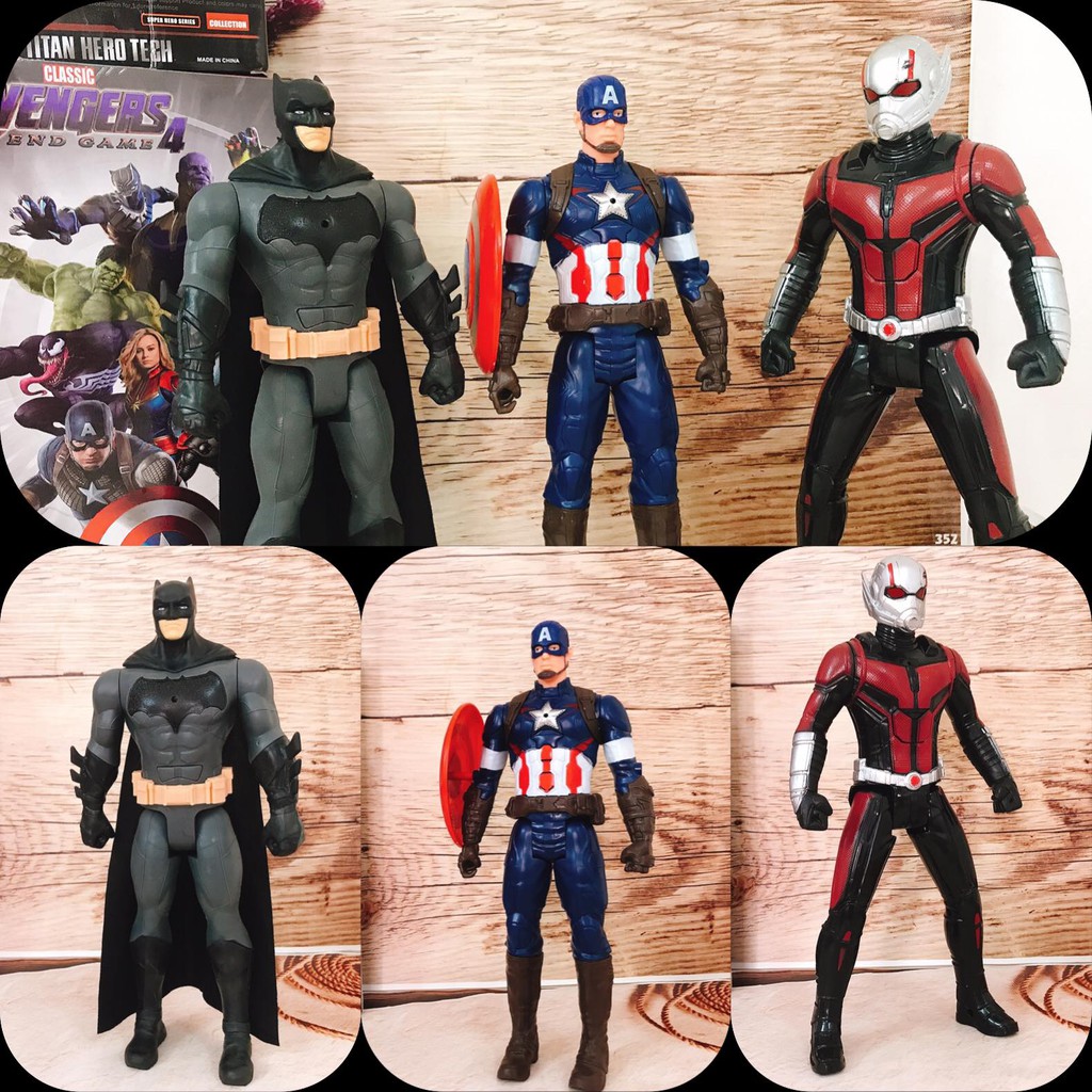 Đồ chơi mô hình biệt đội siêu anh hùng The Avengers nhựa đặc 30cm có nhạc phát sáng và cử động khớp