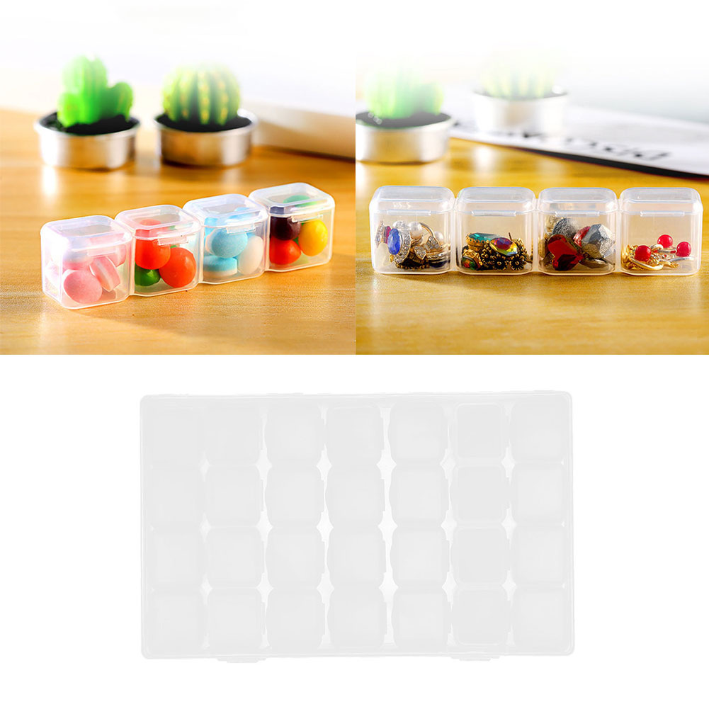 [Hàng mới về] Hộp nhựa 28 ngăn trong suốt đựng trang sức 5d