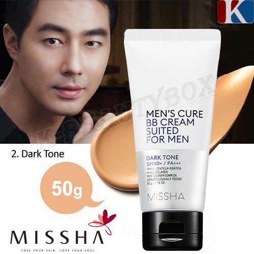 Kem Nền Cho Nam Chống Nắng Dưỡng Da MISSHA MEN'S CURE BBCREAM SUITED FOR MEN SPF50+ PA+++ 50g