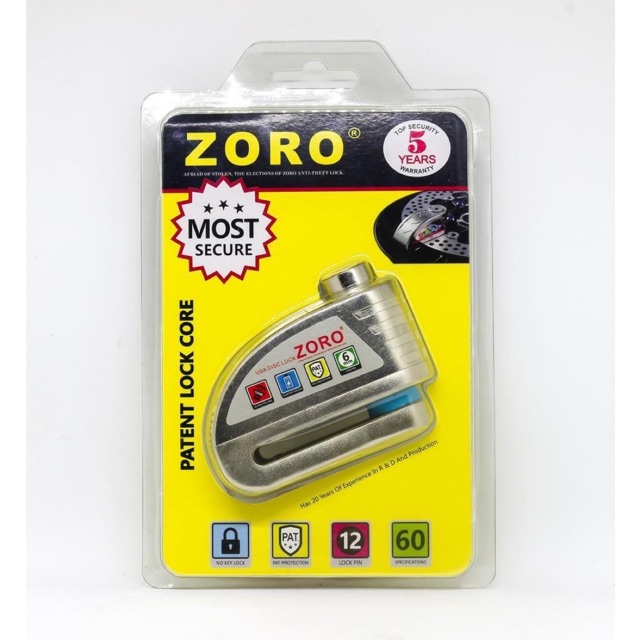 Khoá đĩa xe máy còi hú chống trộm ZORO ( chính hãng )