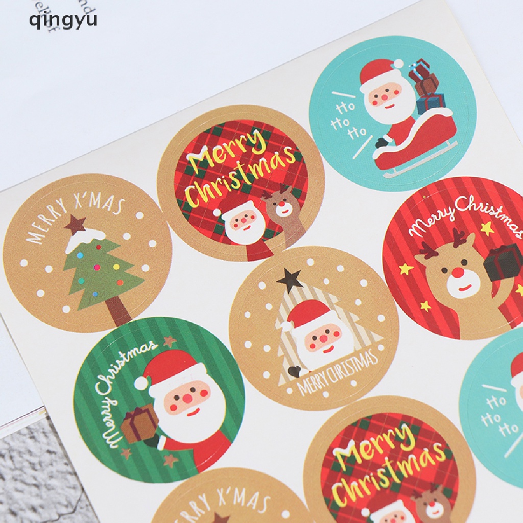 Bộ 120 Miếng Dán Trang Trí Hộp Quà Giáng Sinh Xinh Xắn