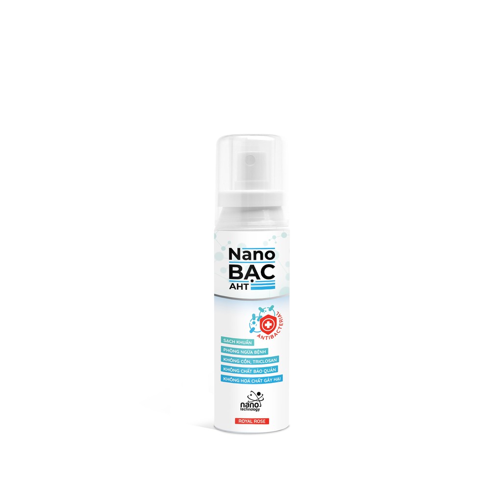Chai xịt diệt khuẩn  màn hình điện thoại, laptop, vật dụng và rửa tay khô Nano bạc AHT 100ml