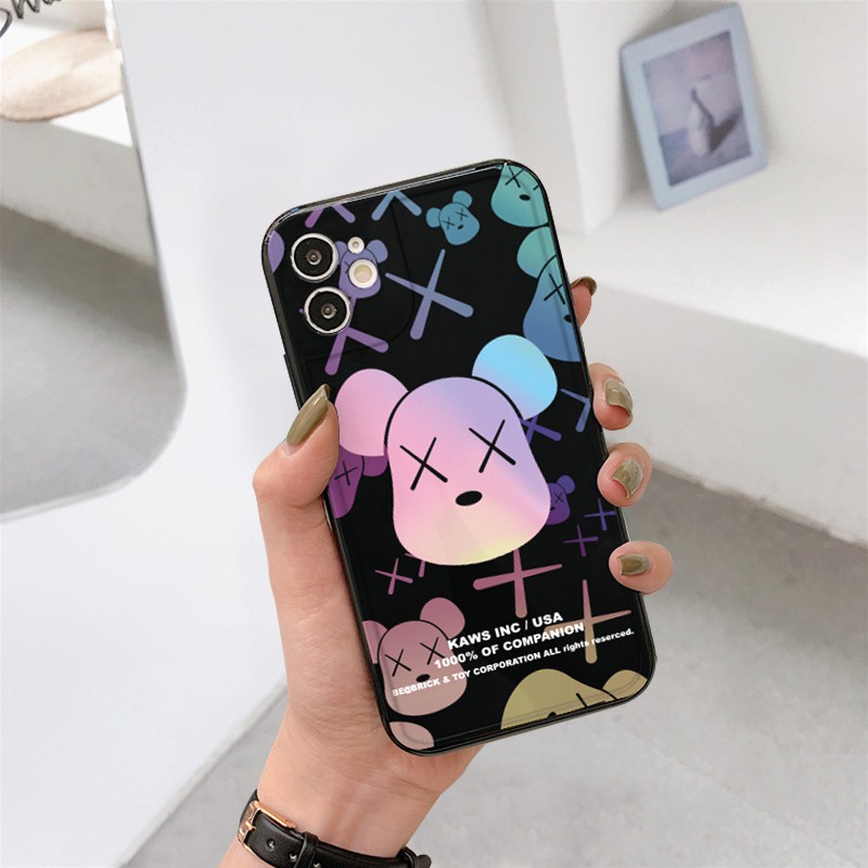 Ốp lưng iphone viền nổi bóng kaws cầu vồng 6/6plus/6s/6splus/7/7plus/8/8plus/x/xr/xs/11/12/pro/max/promax - Awifi U3-9