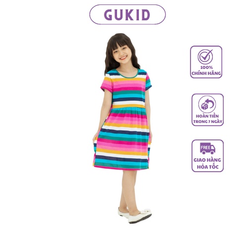 Đầm Bé Gái 7 Màu từ 18-40kg - GUKID chất liệu THUN COTTON - GK3