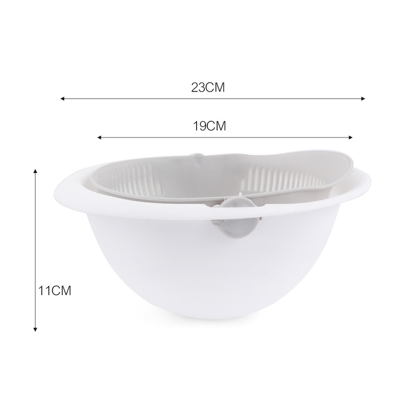 Rổ Rửa Trái Cây/ Rau Củ Quả Hai Lớp Xoay Được Tiện Lợi Cao Cấp