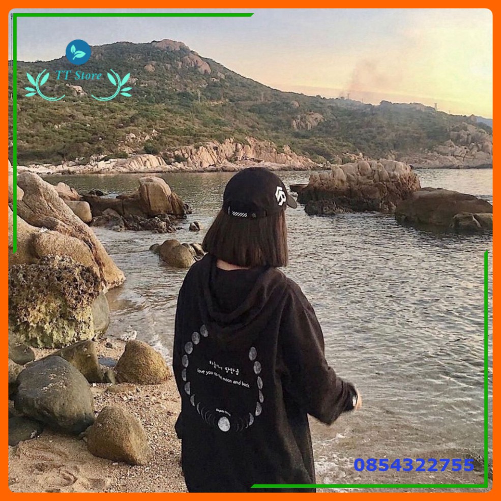 (mới) ÁO HOODIE THE MOON HỒNG ĐEN - ÁO KHOÁC NỈ REGODS TRÁI ĐẤT love you -👗TTshop👑