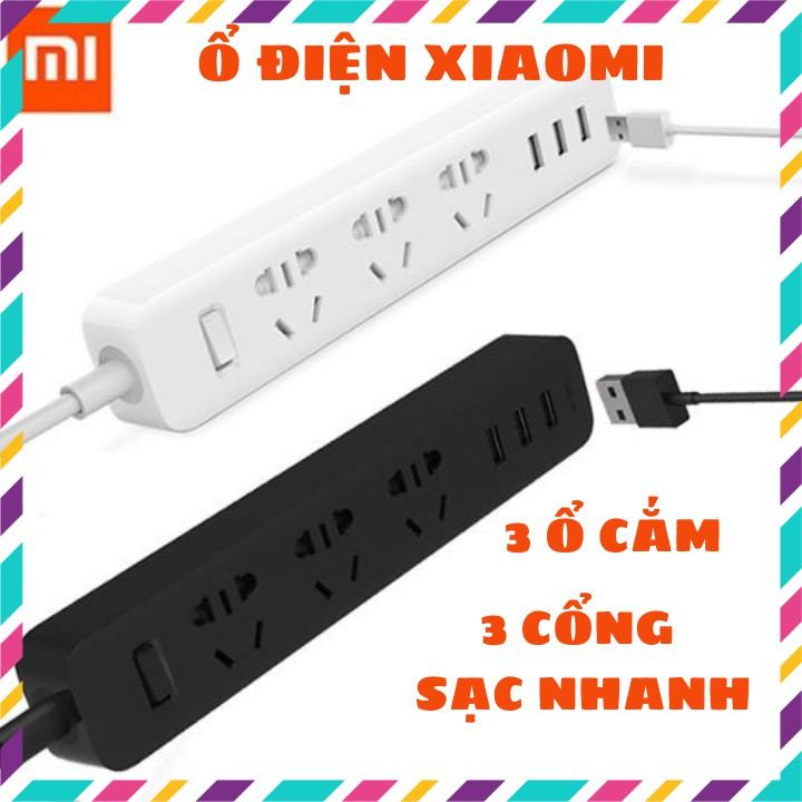 Ổ điện Xiaomi Mi Power Strip, 3 ổ cắm, 3 cổng sạc nhanh