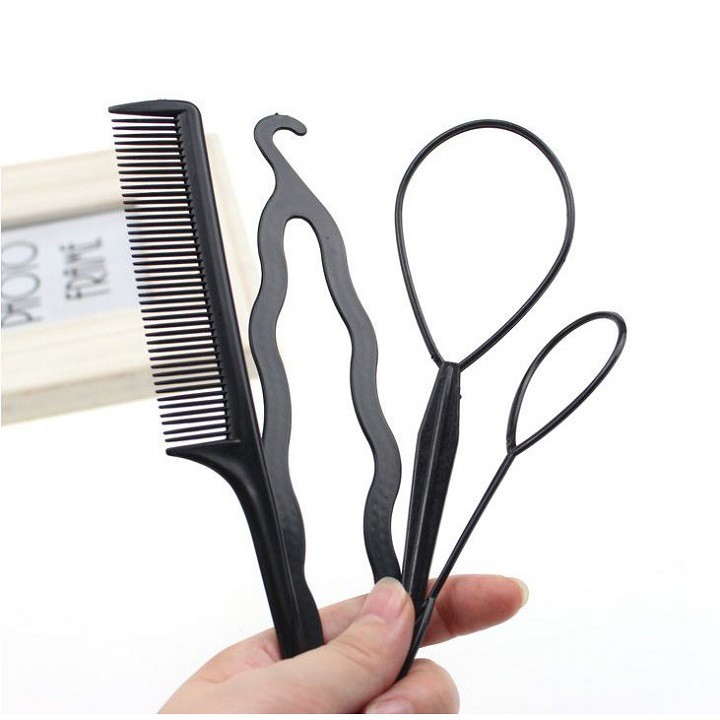 Bộ dụng cụ làm tóc 4 món đa năng bằng nhựa huytuantoy