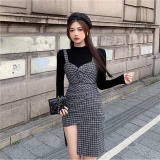 Yếm dạ kẻ caro lệch tà