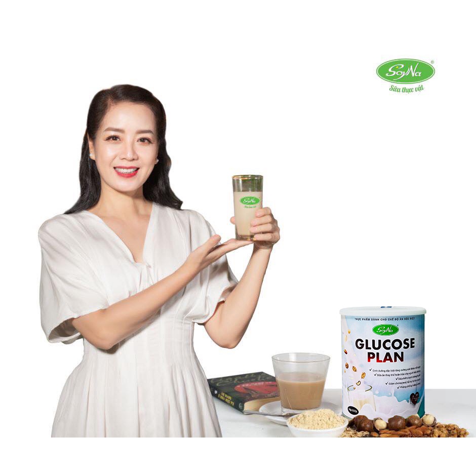 Sữa thực vật Glucose Plan Canxi Soyna 900g dành cho người tiểu đường tặng kèm 1 hộp Sữa Hạt 300g và 1 gói Sữa Hạt