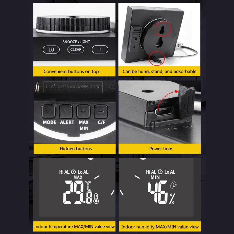 Đồng Hồ Đếm Ngược IP65 Chống Thấm Nước Đa Năng Tiện Dụng Cho Phòng Tắm