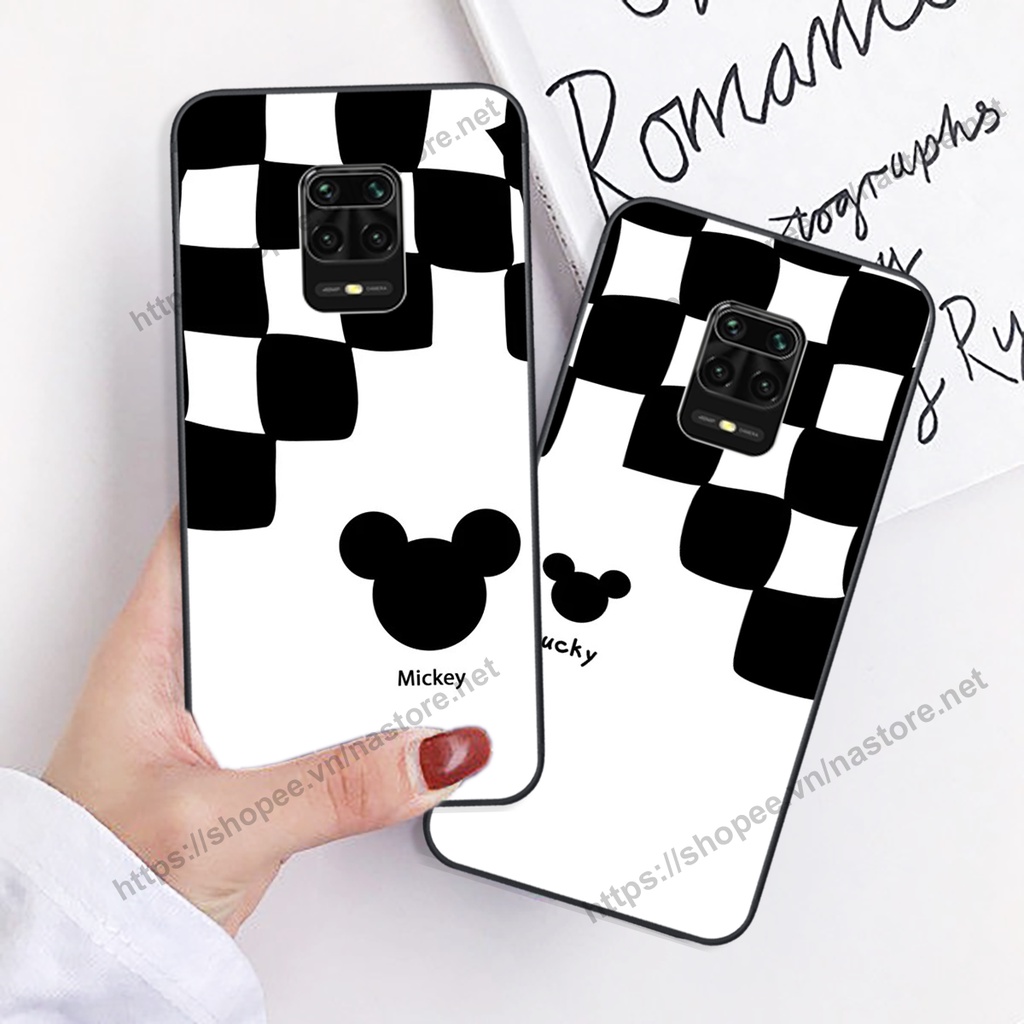 Ốp lưng Xiaomi Redmi Note 9 / Redmi Note 9s / Note 9 Pro trái tim họa tiết caro, mikey họa tiết beabrick kaws cute
