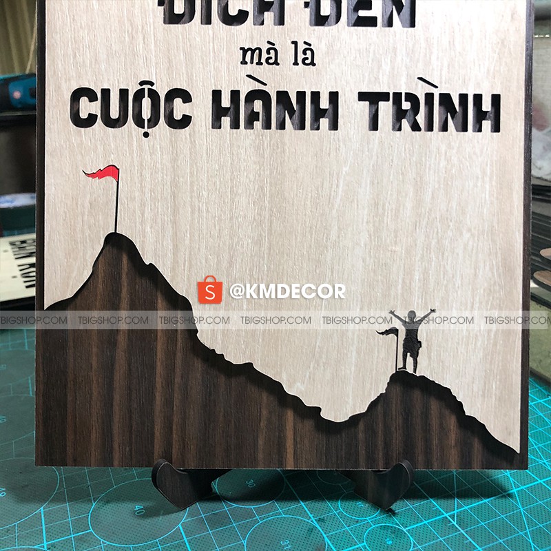 [Tranh Gỗ TBIG] tạo động lực mẫu câu &quot;Thành công không phải đích đến mà là cuộc hành trình&quot;