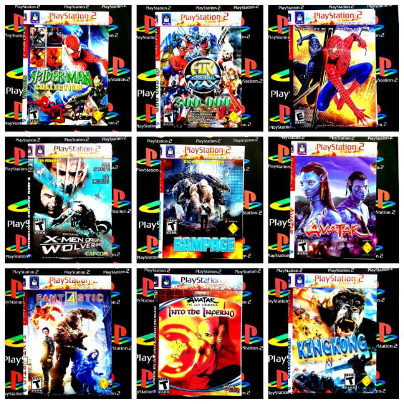 Máy Chơi Game Playstation 2 / Spiderman / Ar Max / Wolverine / Rampage / Avatar / Fantastic 4 / Kingkong Ps2