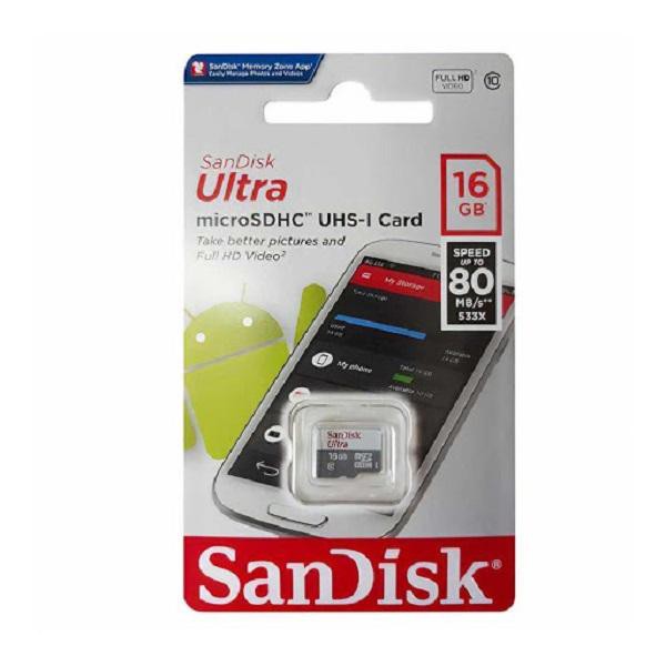 [Bh 3 tháng] Thẻ Nhớ Sdhc 16Gb Sandisk Ultra Class 10 Uhs-I 80Mb/S Chính Hãng-Tặng kèm Đầu Đọc Thẻ Nhớ