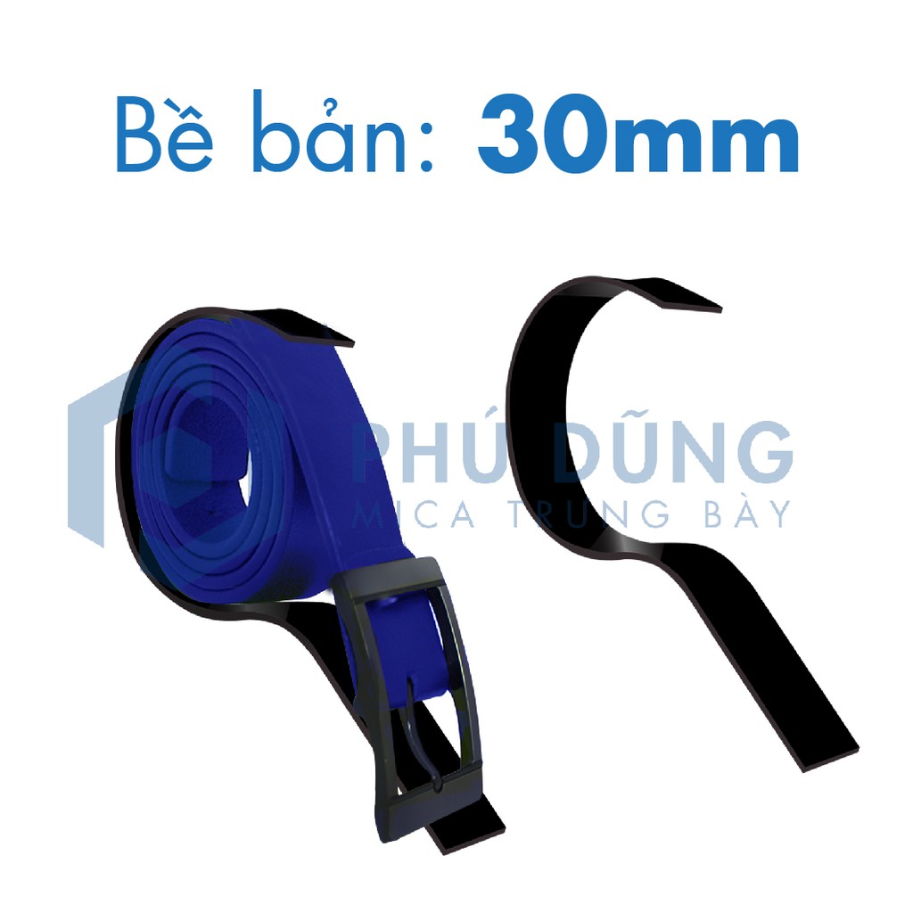 [COMBO 10 Kệ] Đế Mica ĐEN BỀ BẢN 30mm Trưng Bày Dây Nịt