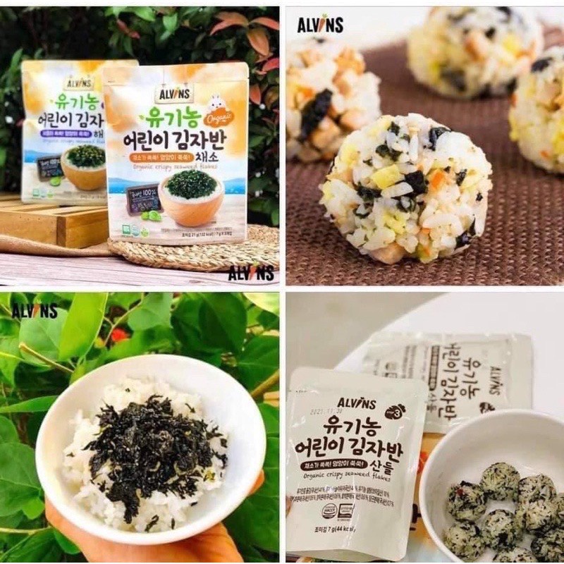Rong biển rắc cơm hữu cơ Alvins cho bé trên 6 tháng