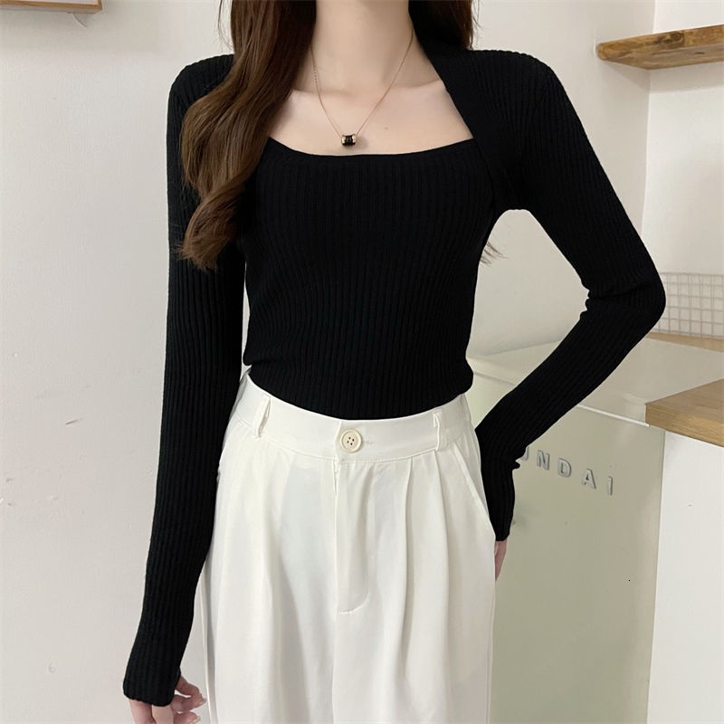 Áo Len Nữ Tay Dài Cổ Chữ U Thời Trang Quyến Rũ