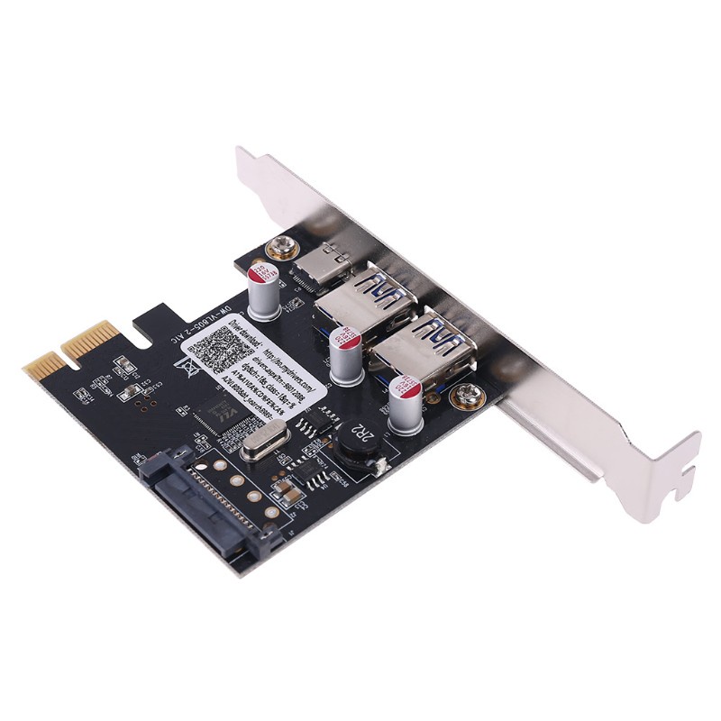 Thẻ Mở Rộng Pci Express Sang Usb 3.1 Type-C 2 Cổng Usb 3.0 Type-A Kèm Sata 15 Pin