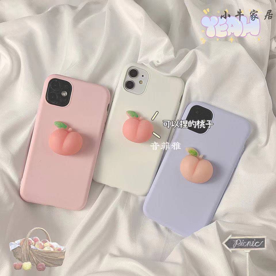 Ốp Điện Thoại Silicon Hình Trái Đào Xinh Xắn Cho Apple Iphone 12mini/ 11pro/ 12 Pro Max/ 11/ 11pro/ 7/ 8plus/ X/ Xr